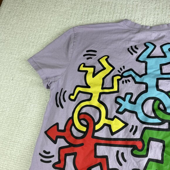 Keith Haring Printed T-Shirt Top Purple Double Sided Love Size 2XL Oversized - Picture 3 of 16